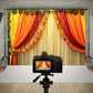 Indian Traditional Photography Background Marigold Green Leaf Hindu Indian Wedding Holi Flowers Garland Anniversary Backdrops