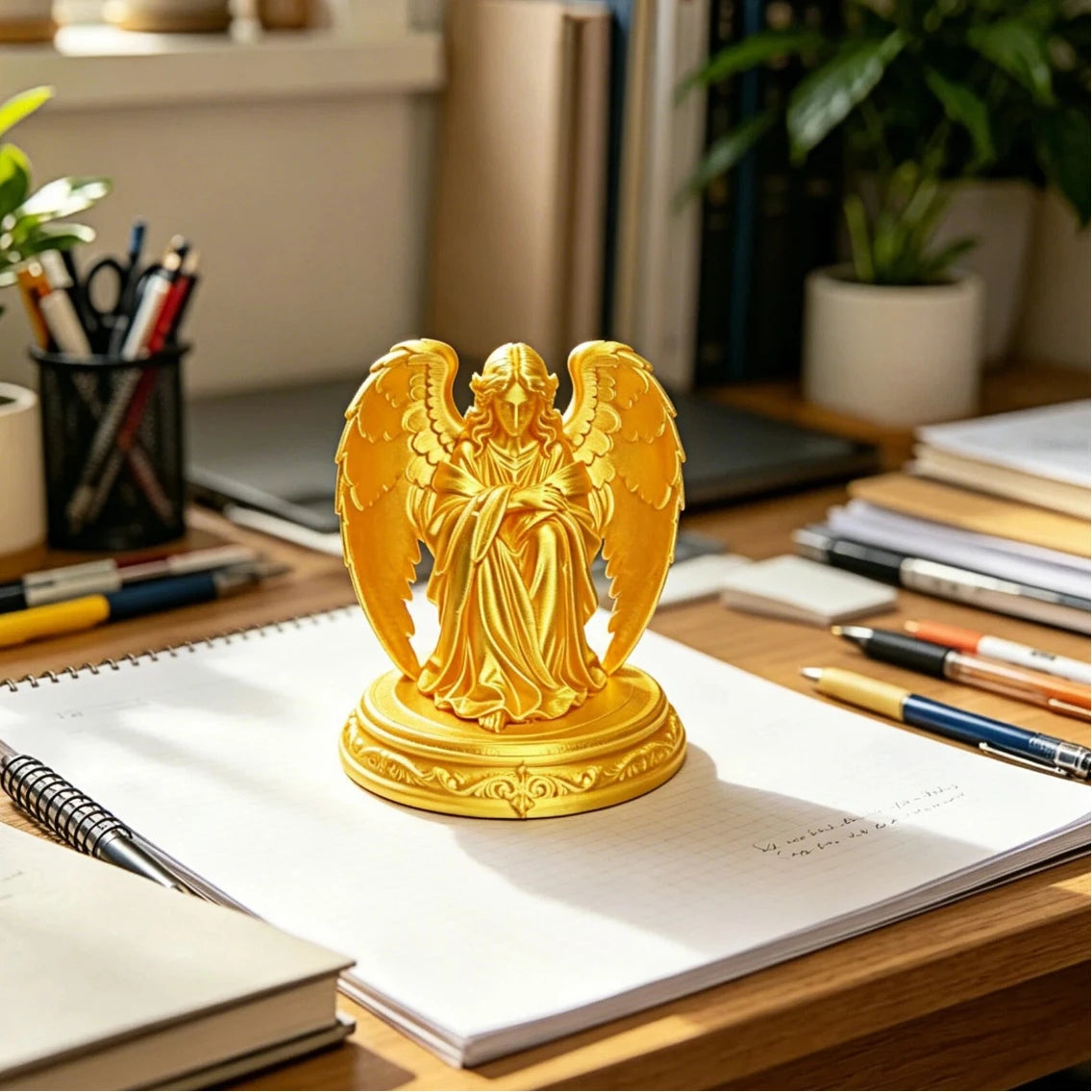 Sitting Angel Figurine, Exquisite Guardian Angel Sculpture for Home Decor, Aesthetic Room Desktop Ornament, Perfect  Gift