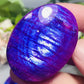 1pc Deep Purple Moonstone Palm Stone - Glossy Oval Shape Worry Stone for Home Decor & Holiday Gifts