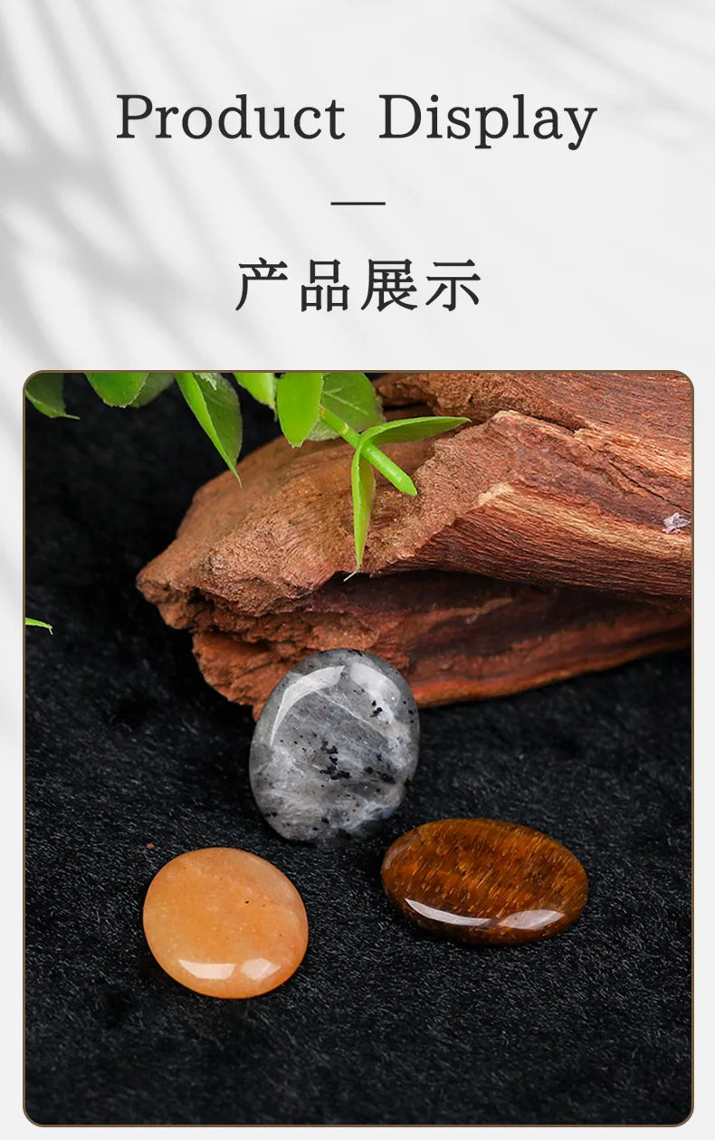 JH18-1 5/10Pcs Natural Crystal Palm Stone, 2cm Oval Shaped Raw Gemstone for Handheld Worry Stone Reiki Healing Massage Decor