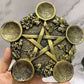 Crystal Ball Holder Astrology Pentacle Altar Plate Resin Tealight Holder Tray Witchcraft Altar Supplies Home Decor