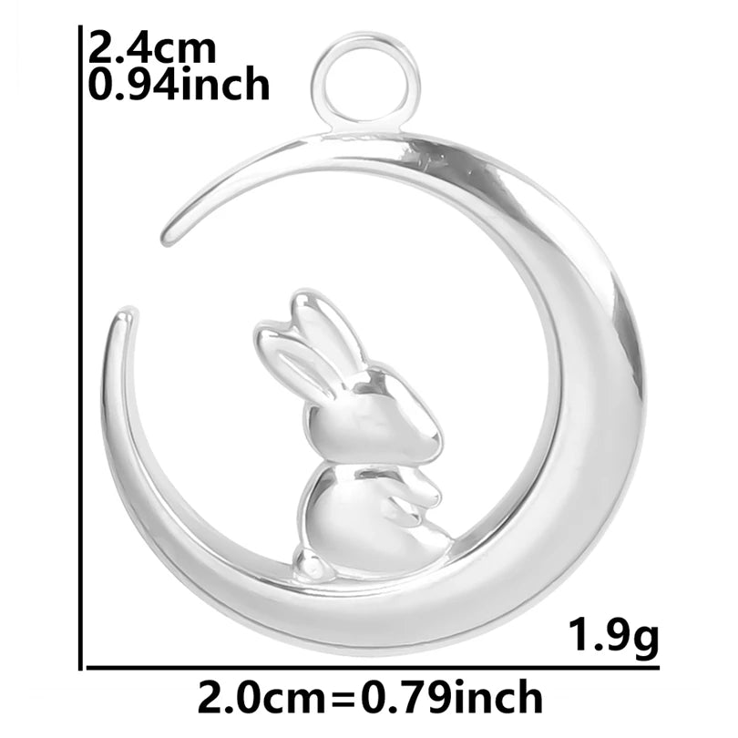 100% Stainless Steel Moon Pendants For Jewelry Making Supplies Various Luna Animal Wings Sun Star Eye Charms In Bulk Accessories