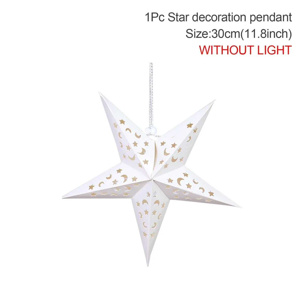 30-75cm Hollow Star Hanging Pendant Eid Mubarak Ramadan Decor 2025 Christmas Decor For Home Islamic Muslim Party Ramadan Kareem