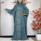 2024 New Muslim Long Sleeve Abaya Women Ramadan Prayer Clothes Turkey Middle East Femme Robe Loose African Dress Two-Hat Abaya