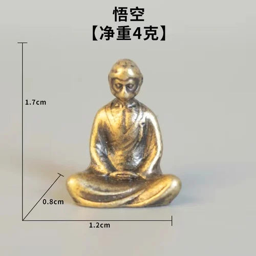 Micro Landscape Bronze Chinese Buddha Ancient Tea Ceremony Zen Moss Rockery Bonsai Sand Table Decorationfairy Garden Miniatures
