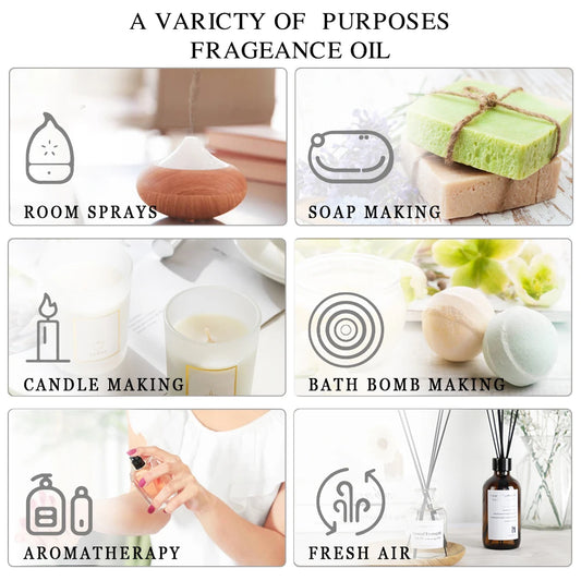MAYJAM Essential Oil Citronella Jasmine Eucalyptus Sweet Orange Lemongrass Grapefruit Black Pepper Cajeput Cypress Ginger Scents