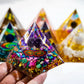 1.97inch Natural Resin Amethyst Pyramid - The Seven Chakras Balancing Tool, Meditation Healing Christmas Decoration