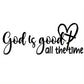 "God is always good" car sticker - Christian-themed Bible verse car sticker, inspirational religious car window sticker, elegant