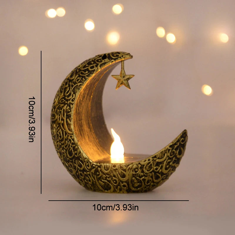 Ramadan Led Lantern Light Eid Mubarak Home Decoration Star Moon Ornaments 2025 Islamic Muslim Party Supplies Eid Al-Fitr Gifts