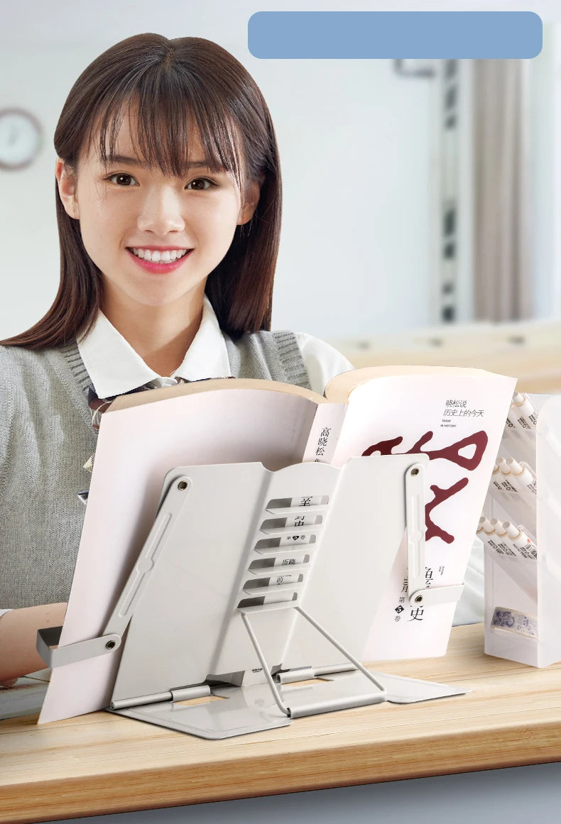 2023 Adjustable Portable Metal Adjustable Reading Book Holder Support Document Shelf Bookstand Tablet Music Score Recipe Stand