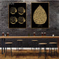 Modern Islamic Quran Black Gold Posters Muhammad Canvas Painting Wall Art Print Pictures Living Room Interior Home Decoration