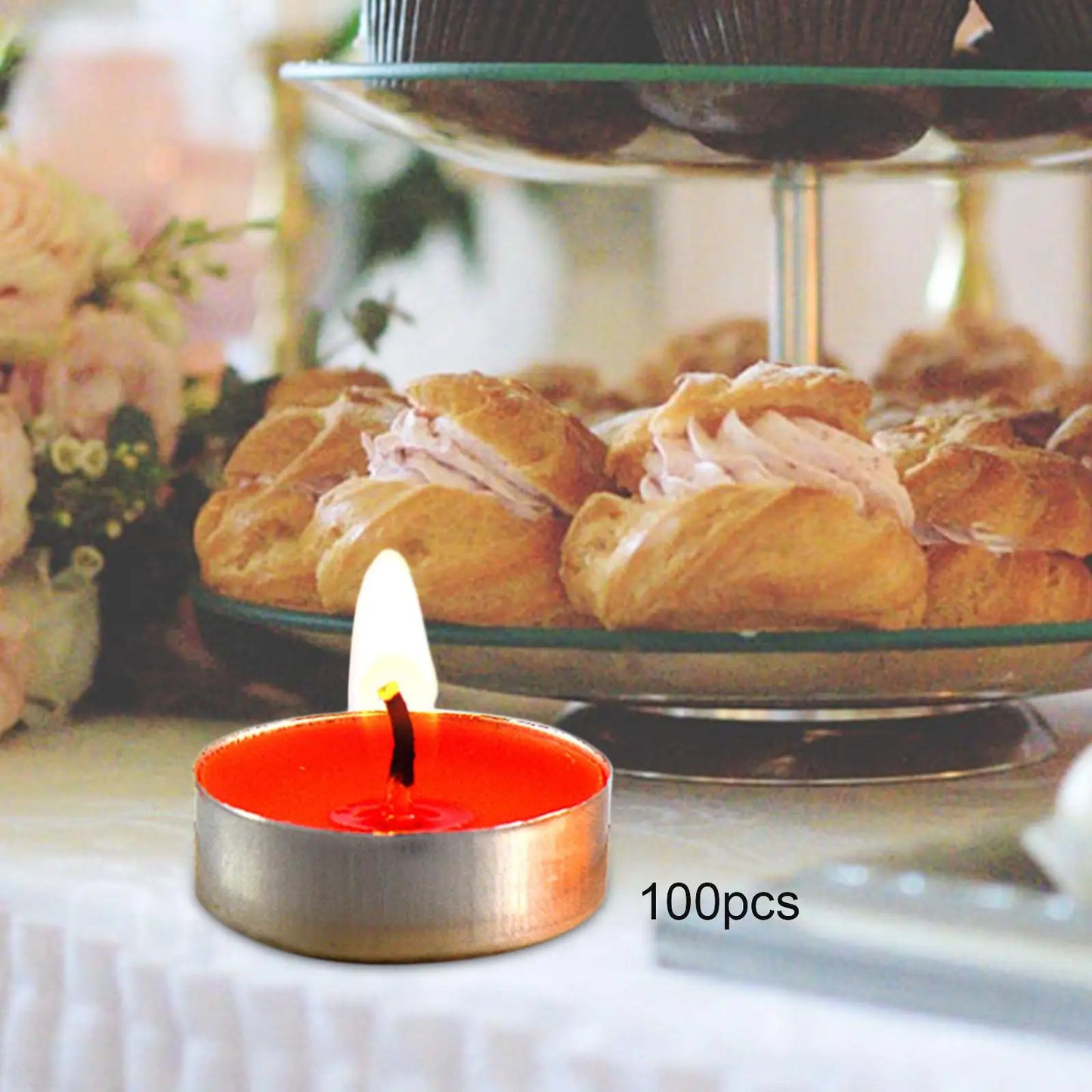 100x Tealight Ghee Butter Lamp Smokeless Candle Set for Meditation, Ceremonies,  Altars, Diwali Decorative Night Light Candles
