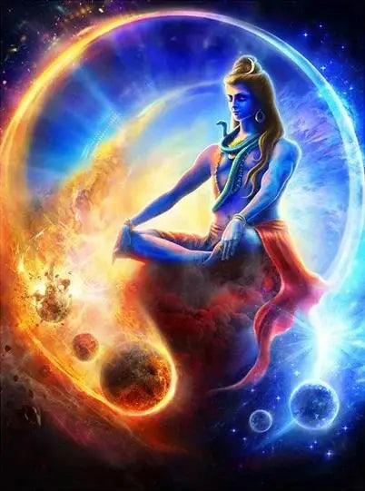 Divine Abstract Lord Shiva Canvas Poster  Hindu God Wall Art for Living Room  Religious Home Decor  Indian Deity Prints