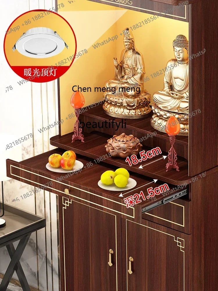 X A  Chinese Style with Door Altar Buddha Shrine Household Altar Cabinet God of Wealth Clothes Closet Shrine