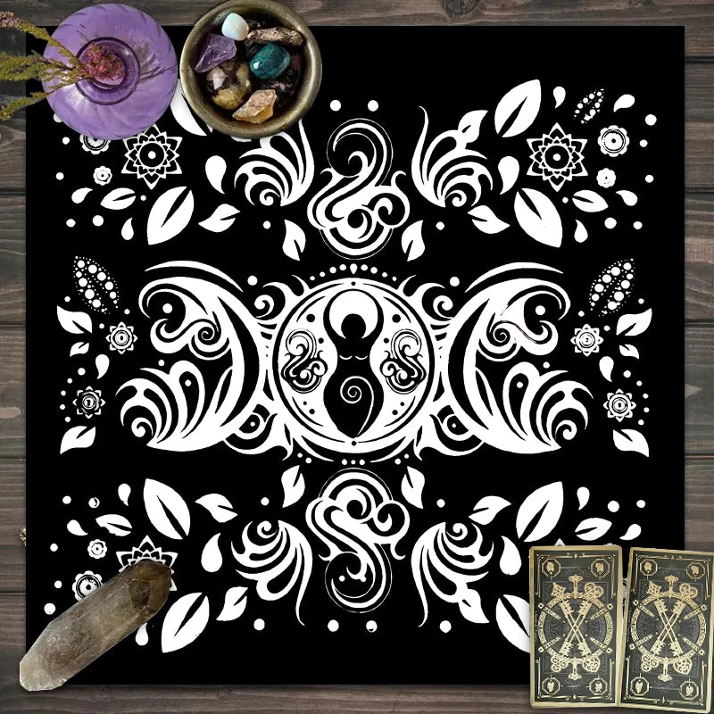 1pc Tarot card tablecloth, mysterious rune astrology altar cloth, witchcraft cabin decoration tablecloth, card game tablecloth