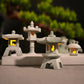 New Mini Pagoda Lantern Light Garden Statue Decorative Sand Stone Micro Landscape Lamp Zen Yard Miniature Bonsai