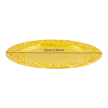 Plates Set Round Plates Reusable Plates Charger Plates 24 Packed Western Dim Sum Plates Silver Green Gold Black