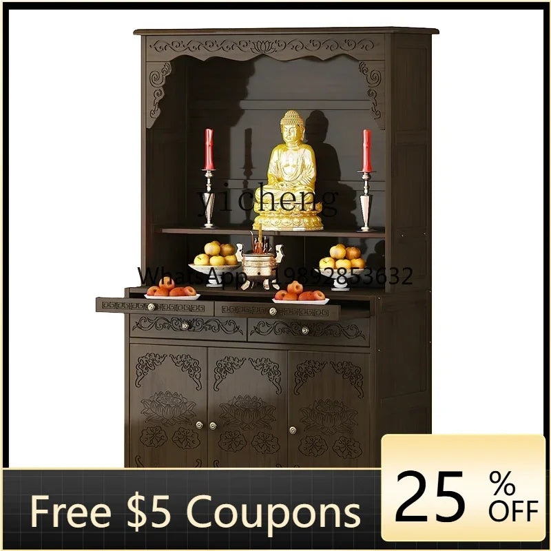 G1   Buddhist shrine stand cabinet, God of Wealth cabinet, household Buddha statue, Guan Gong Bodhisattva worship altar cabinet
