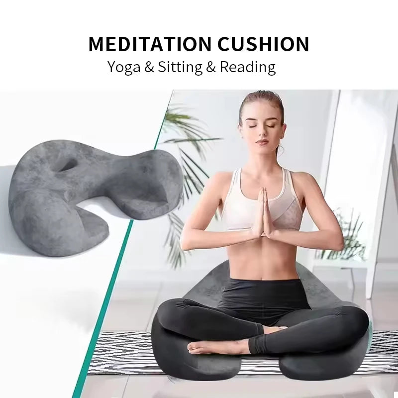 Ergonomic Design Memory Foam Meditation Mat Eco-Friendly Removable Washable Sitting Yoga Practice Body Support Floor Cushion for