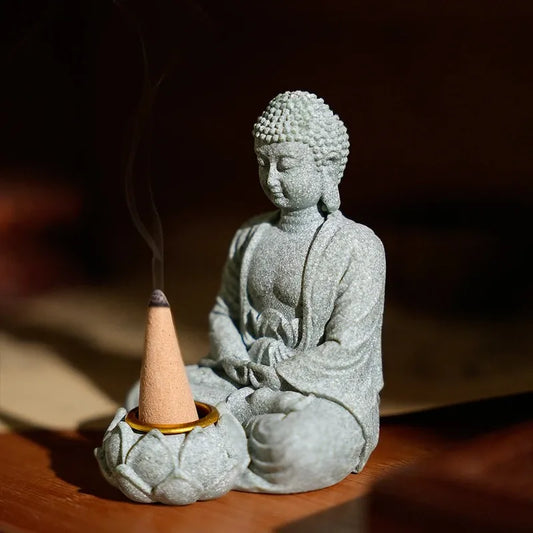 Green Sand and Gravel Buddha Statue Ornaments Creative Zen Crafts Fish Tank Aquarium Landscaping Chinese Tea Pet Home Decoration