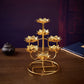Golden Butter Lamp Holder Metal Lotus Light Cup Candlestick Living Room Restaurant Temples Buddhist Candle Stand Home Decoration
