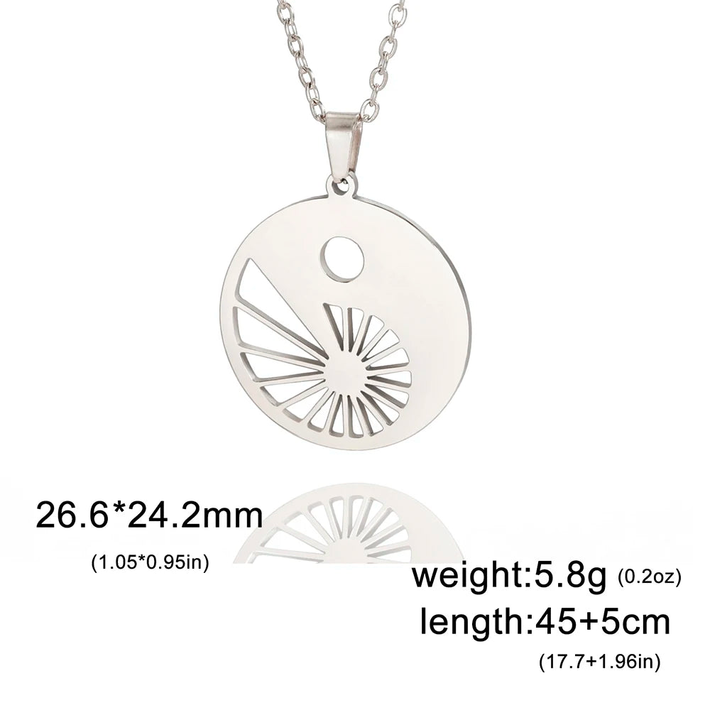 Dawapara Fibonacci Spiral Necklace Sacred Geometry The Golden Ratio Pendant Stainless Steel Jewelry Valentine's Day Gift