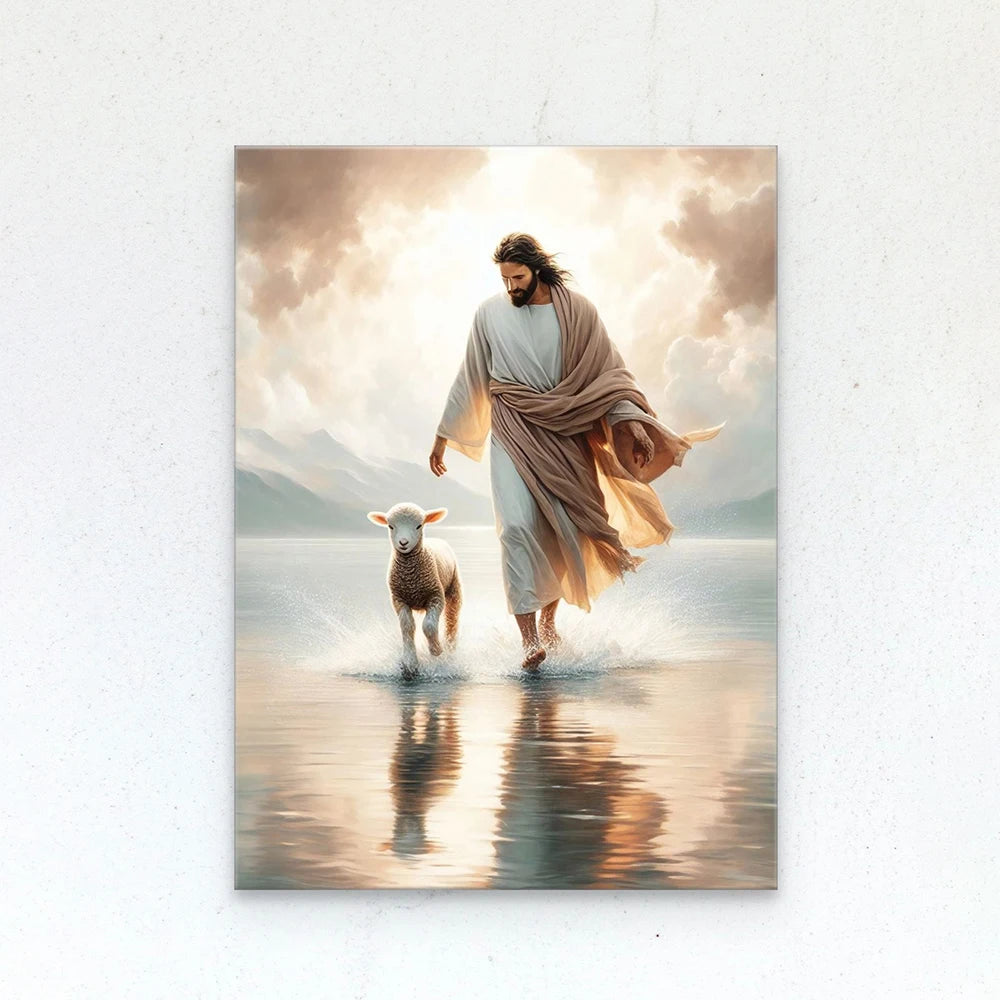 Jesus Christ Canvas Postres Christian Jesus Portrait Wall Art Print Poster I Will Walk with Christ LDS Bible Verse Gift Poster
