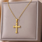 Gold Color Lucky Pendant Necklace For Women Stainless Steel Jewelry Aesthetic Accessorie Charm Choker Cross Goddess Necklaces