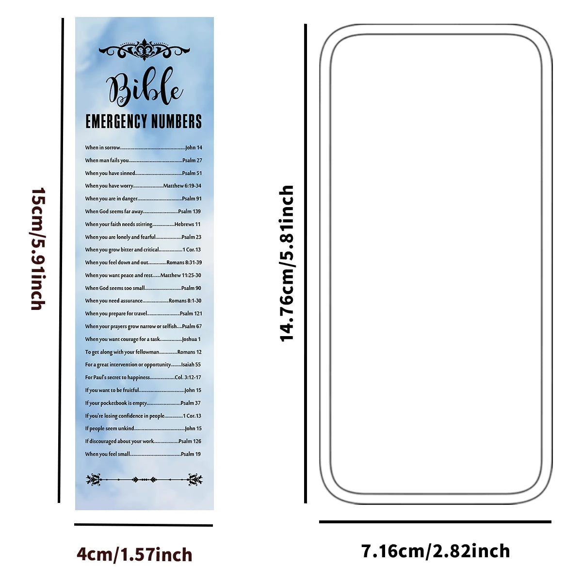 30pcs Watercolor Christian Inspirational Bible Verse Emergency Number Bookmark Welcome Appreciation Gift For Church Sunday Study