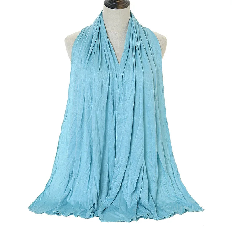 Premium Modal Cotton Jersey Hijab Scarf Muslim Long Shawl Women Plain Soft Turban Tie Head Wraps Africa Female Headband 170x60cm