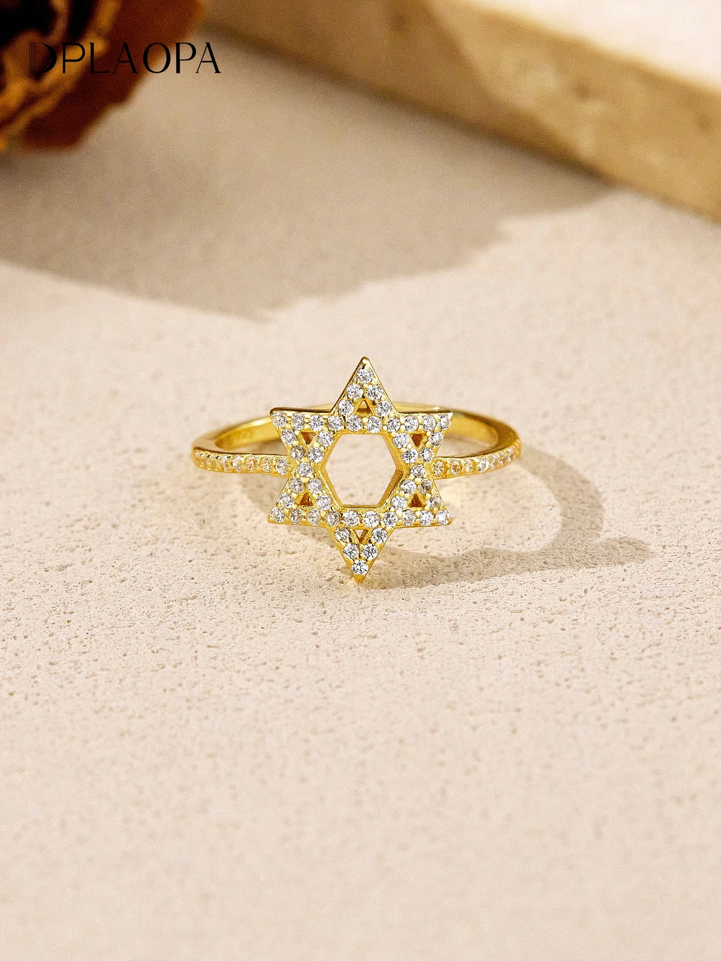 DPLAOPA 925 Sterling Silver Star of David Zircon CZ Engagement Ring 2025 New Luxury Classical Party Jewelry Gift for Women