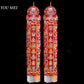 1Pcs Tibetan Style Embroidered Flags,1.4m Auspicious Dragon Pattern Home Decor Hanging Banner Buddhist Item Altar Prayer Flags