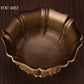 Tibetan Eight Auspicious Symbols Carved Brass Holy Altars Bowl,Tantric Indoor Desktop Water Cup,9 cm Sacred Bowl Buddhist Item