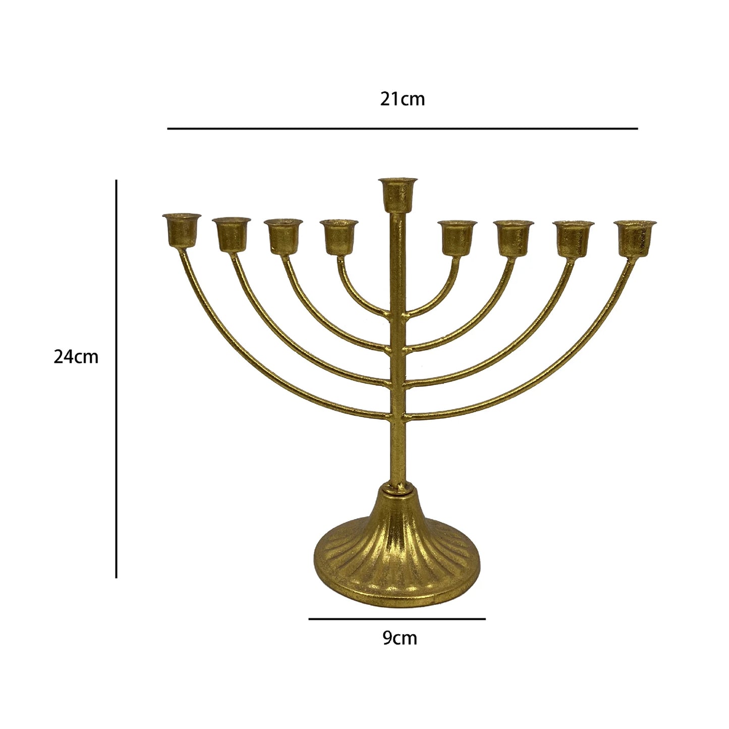Table Jewish Candlestick Holder Wide Sturdy Base Hanukkah Decoration Menorah for Shelf Cabinet Fireplace Living Room Desk