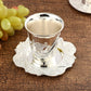 Silver Plated Kiddush Cup Nickel Plated Wine Cup with Saucer Jewish Shabbos Goblet Passover for Havdalah Passover Gift