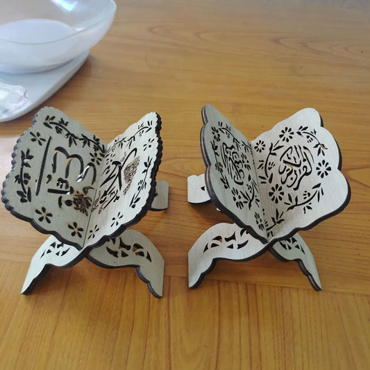 DIY Kuran Quran Koran Holy Book Stand Holder Folding Bible Bookshelf Ramadan Muslim Islamic Eid Organizer Display Reading Prayer