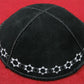 PRINTED SUEDE LEATHER KIPPAH JEWISH KIPPAH LEATHER YARMULKE KIPPAH