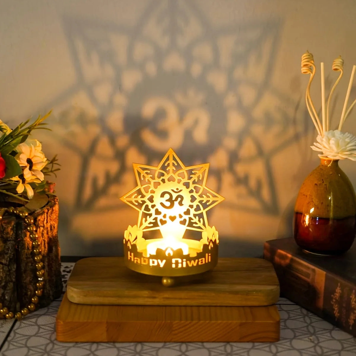 1PC Metal Buddha Statue Candle Holder Candle Holder Diwali Festival Candle Holder Decoration, Fortune Peace Candle Lamp Crafts H