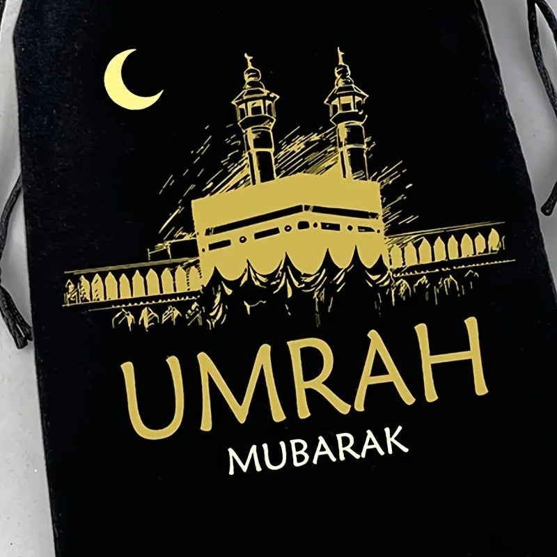 5pcs Gold Black Umrah Mubarak Bags Muslim Islamic Ramadan Kareem Iftar eid al-Fitr Decoration Keepsake Gift Present