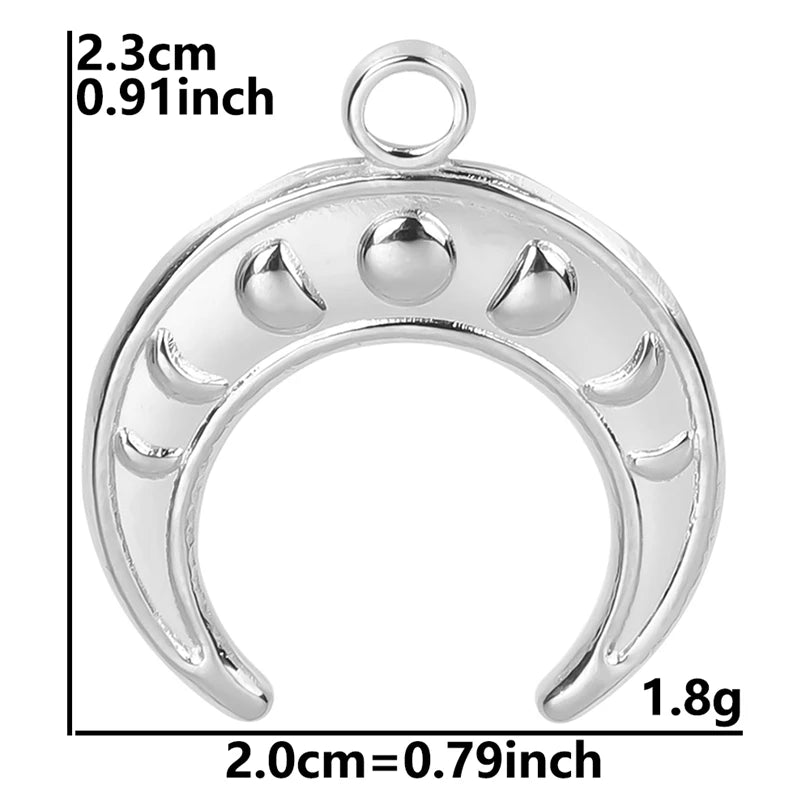 100% Stainless Steel Moon Pendants For Jewelry Making Supplies Various Luna Animal Wings Sun Star Eye Charms In Bulk Accessories