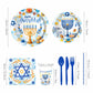 Happy Hanukkah Party Disposable Tableware Sets Paper Plates Cups Napkins Party Dinnerware Decor