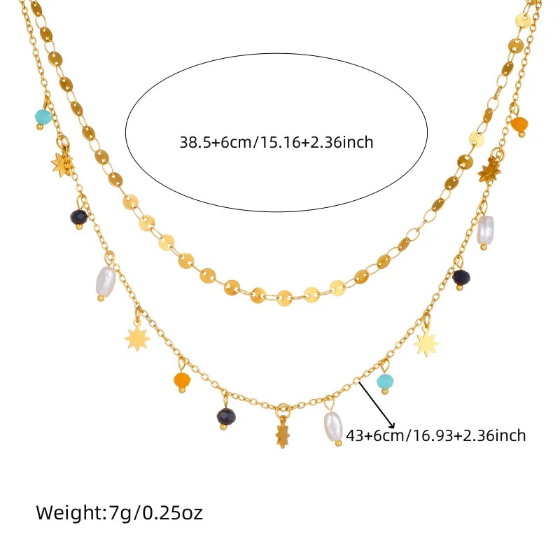 DIEYURO 316L Stainless Steel Geometry Pearl Pentacle Necklace New Delicate Fashion Gold Color Star Pendant Neck Jewelry Gifts