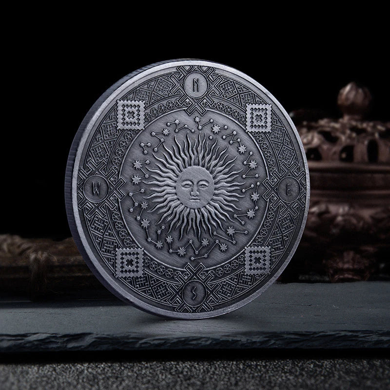 2023 Twelve Constellation Sun Moon God Lucky Coin Bronze Color Commemorative Coin Constellation Lover Small Gift Ornament