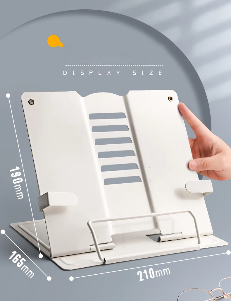 2023 Adjustable Portable Metal Adjustable Reading Book Holder Support Document Shelf Bookstand Tablet Music Score Recipe Stand
