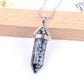 CSJA Hexagonal Bullet Crystal Necklaces Natural Gem Stone Quartz Necklace Pendant Chakra Amethysts Pink Quartz Lapis Lazuli G957