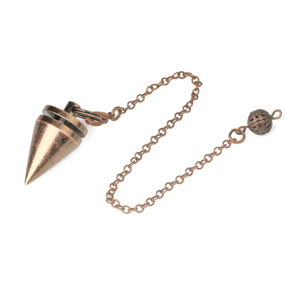Cone 100% Copper Brass Metal Pendant Pendulum for Divination Dowsing Reiki Healing Egyptian Isis Pendulos Professional  A001