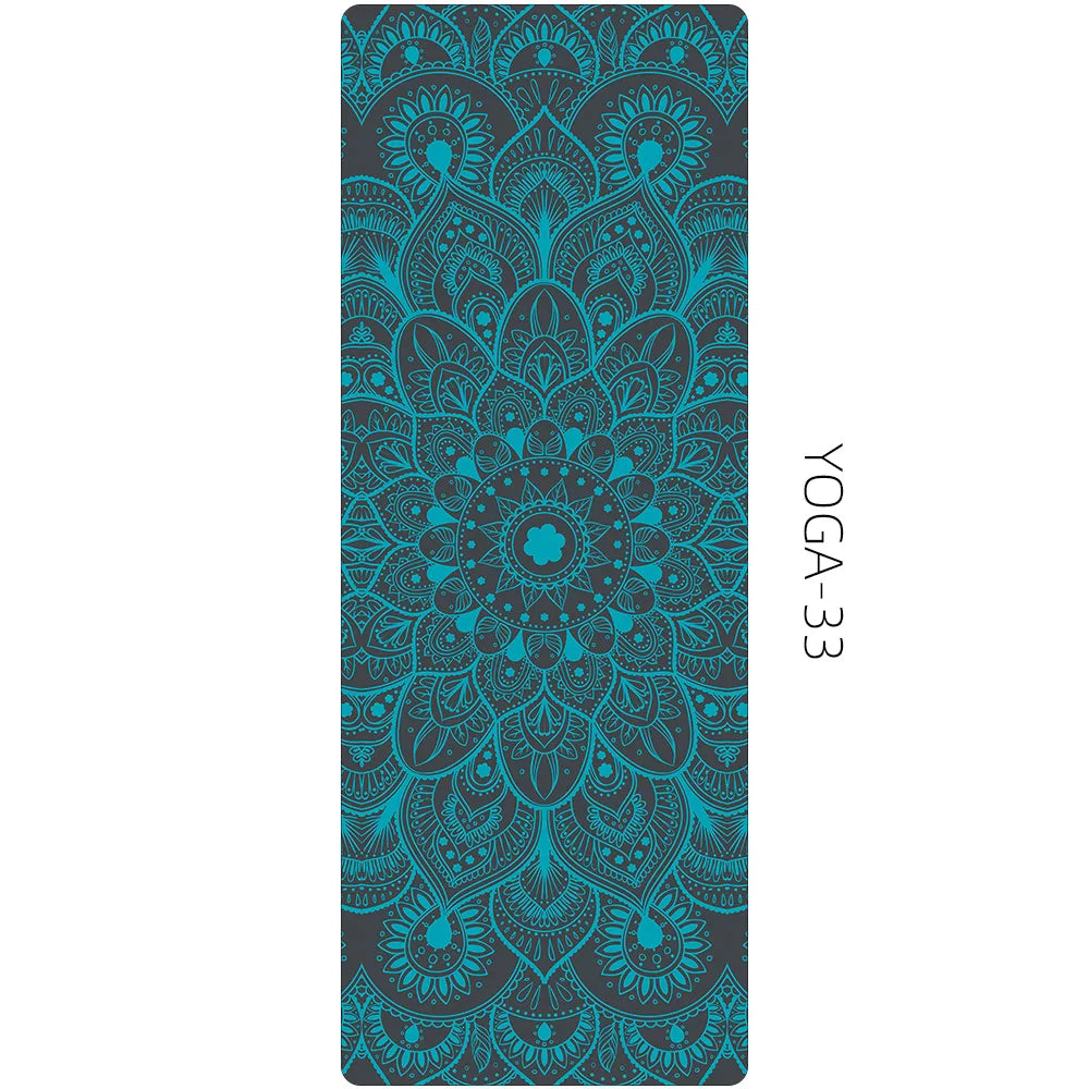 Zen Rhyme 1mm Natural Rubber Suede Yoga Mat Foldable Portable Anti-Slip Drape Gym Meditation Fitness Workout Gymnastics