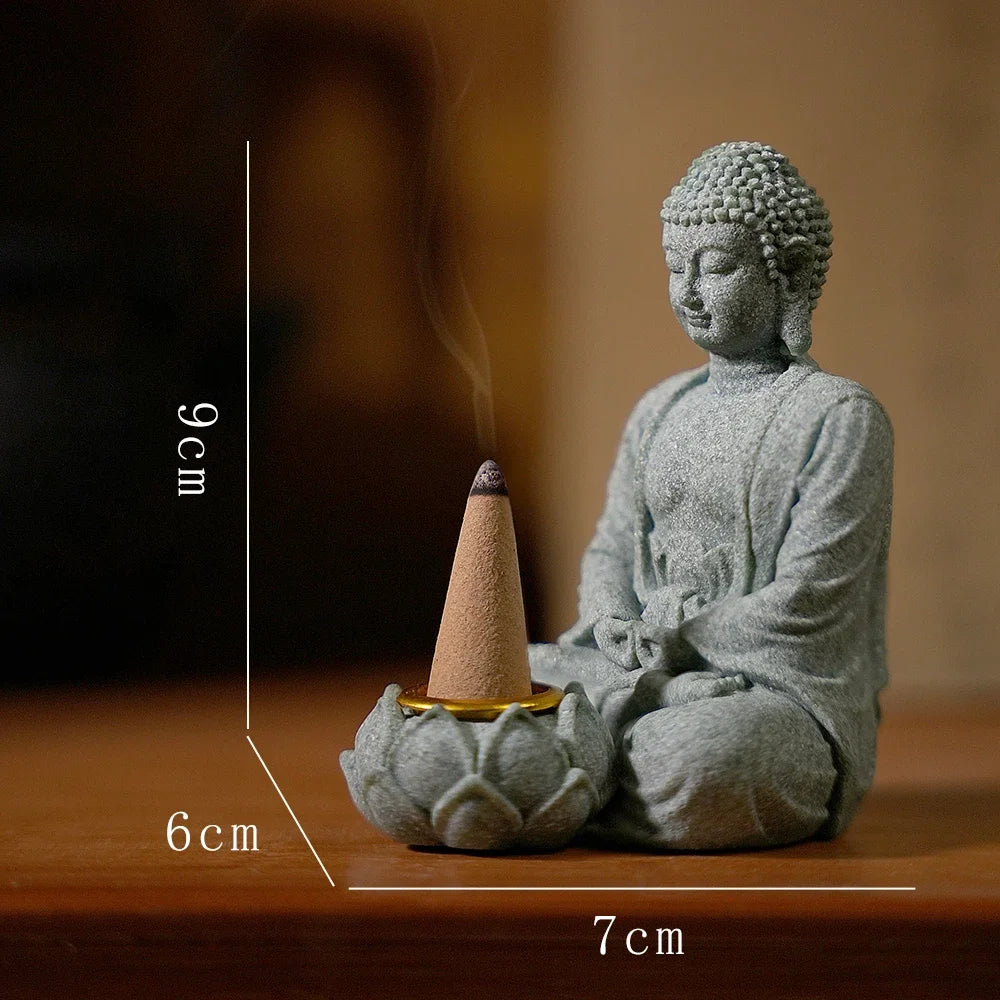 Green Sand and Gravel Buddha Statue Ornaments Creative Zen Crafts Fish Tank Aquarium Landscaping Chinese Tea Pet Home Decoration