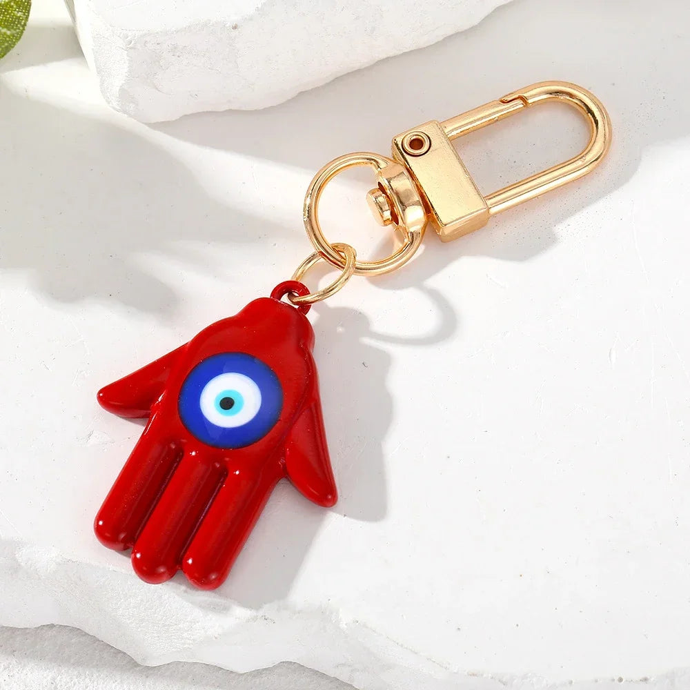 Turkish Blue Evil Eye Keychain Luckly Owl Elephant Butterfly Tortoise Charms With Key Holder Handbag Decorations For Women Men