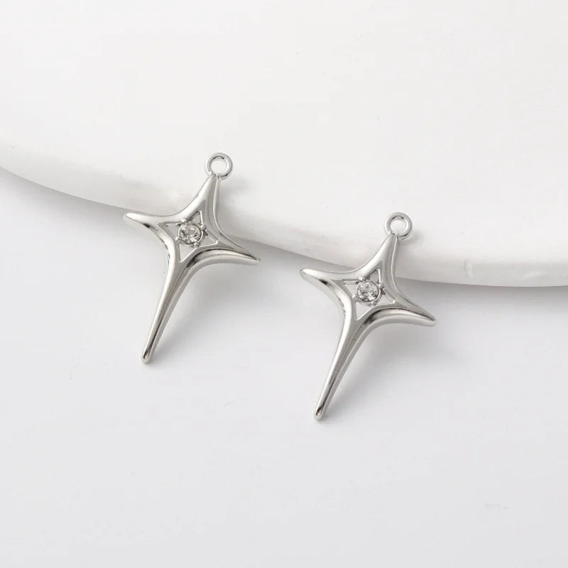 10pcs Silver Color Star Moon Cross Zinc Alloy Pendant For DIY Handmade Necklace Bracelet  Jewelry Making